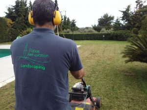 Συντήρηση κήπων-Εξαραίωση χλοοτάπητα-Turf verticutting-Topos Renovation2